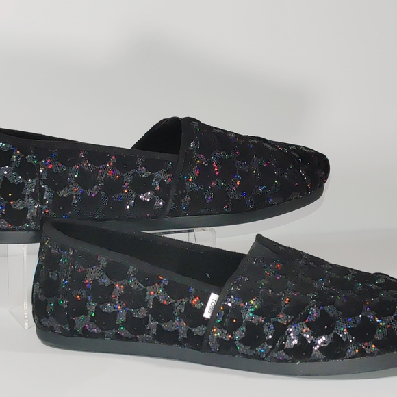 Toms Shoes - Toms Black Multicolor Glitter Flats